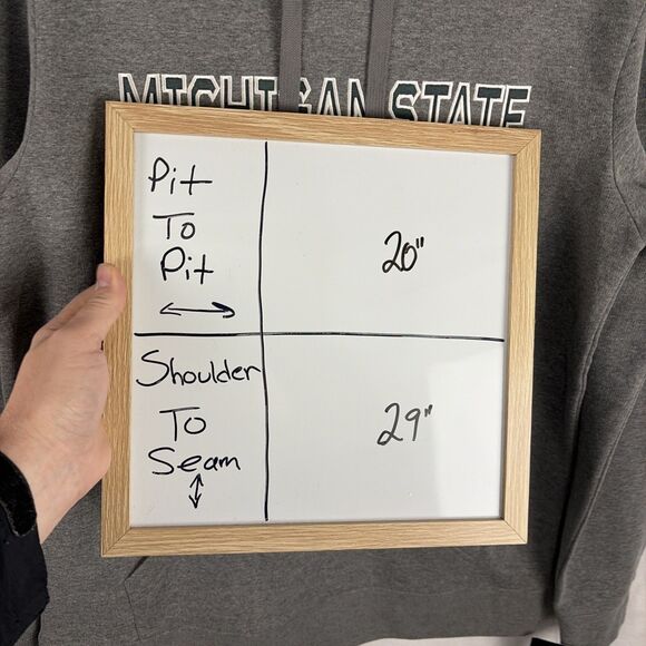 Michigan State Spartans Hoodie Pullover Medium Gray Football Captivating NWT - Picture 6 of 6